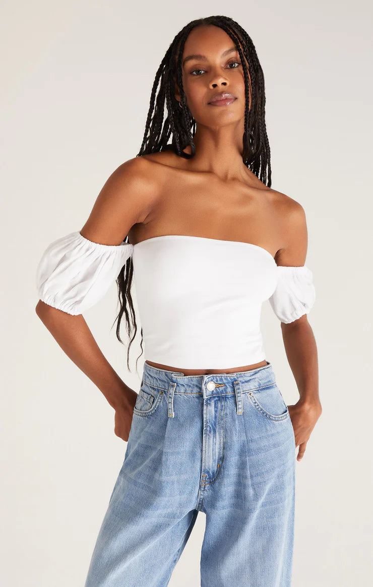 Off the Shoulder Top in White – k. hunter boutique